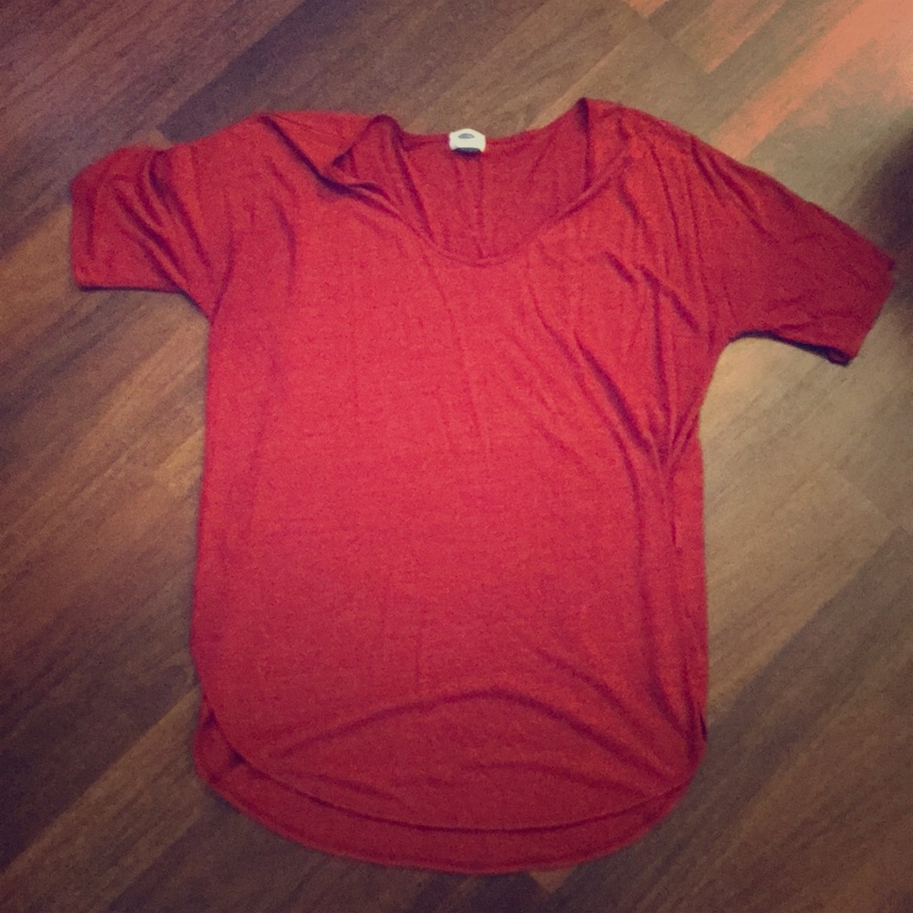 Long burnt orange top. XL. Cotton blend.